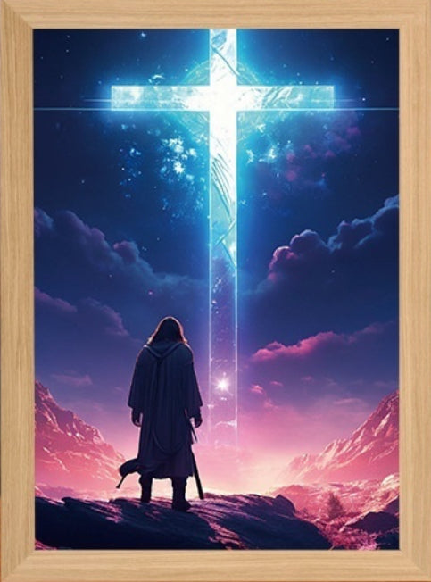 Jesus LED Light Painting Home Decoration Light Painting Photo Frame Led Night Light Room Decor Christmas Gifts Moon Lamp